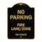 Signmission Princeton New Jersey No Parking Fire Lane Zone, Black & Gold Aluminum Sign, 18" x 24", BG-1824-23273 A-DES-BG-1824-23273 - alternate 1